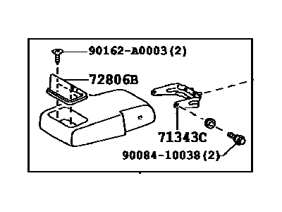 Toyota 72830-0T020-B0 ARMREST Assembly, Rear Seat