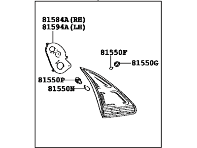 Toyota 81580-0T010 Lamp Assembly, Rear, RH