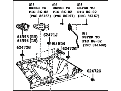 Toyota 62480-0T031-B0 GARNISH Assembly, Roof S