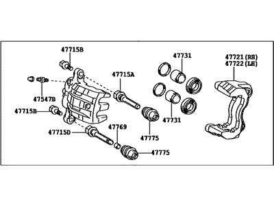 2011 Toyota Venza Brake Caliper - 47750-0T010