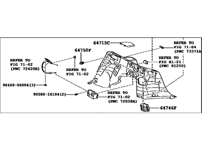 Toyota 64740-0T010-A0 Panel Assembly, Deck Trim