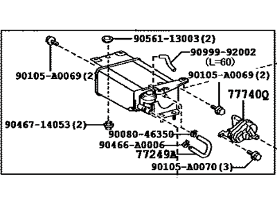 Toyota 77740-0T020 CANISTER Assembly, CHARC