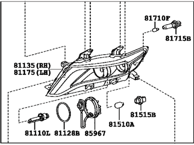 Toyota 81110-0T010 Passenger Side Headlight Assembly