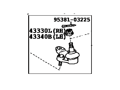 Toyota 43340-09140 Front Upper Left Suspension Ball Joint Assembly