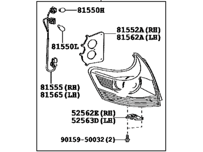 2014 Toyota Venza Back Up Light - 81550-0T020