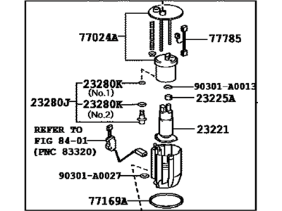 Toyota Venza Fuel Pump - 77020-0T020