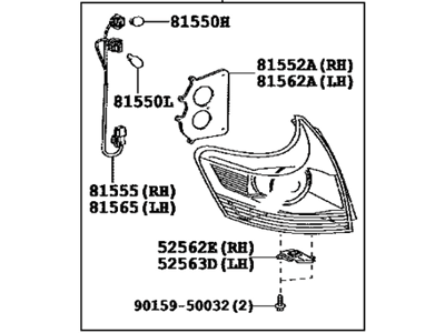 Toyota 81560-0T010 Lamp Assembly, Rear Combination