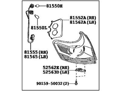 Toyota 81560-0T020 Lamp Assembly, Rear Combination