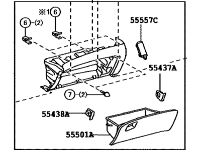 2017 Toyota Venza Glove Box - 55303-0T021-A0