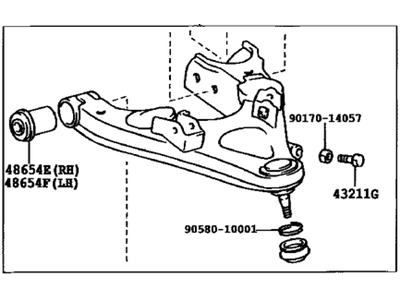 Toyota 48620-60010 Front Suspension Lower Control Arm Assembly Right