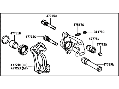 Toyota 47750-35170 Cylinder Assy, Disc Brake, Rear LH