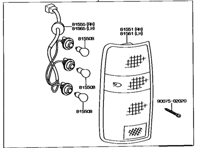 Toyota 81550-60320 Lamp Assy, Rear Combination, RH