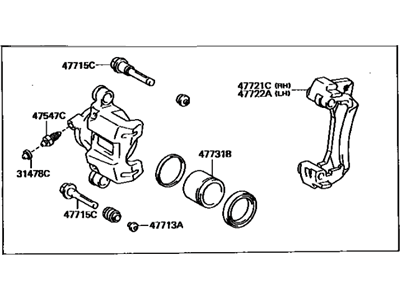 Toyota 47750-60070 Cylinder Assy, Disc Brake, Rear LH