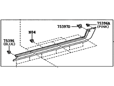 Toyota 75806-35091 MOULDING Sub-Assembly, R