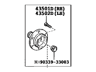 Toyota 43502-35220 Front Axle Hub Sub-Assembly, Left