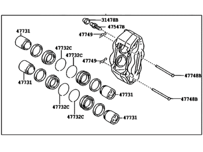 Toyota 47730-35411 Cylinder Assy, Front Disc Brake, RH