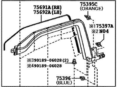 Toyota 53088-35141 Moulding Sub-Assy, Front Fender, LH