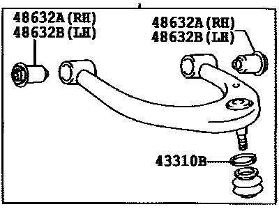 Toyota 48610-60070 Front Suspension Control Arm Assembly Upper Right