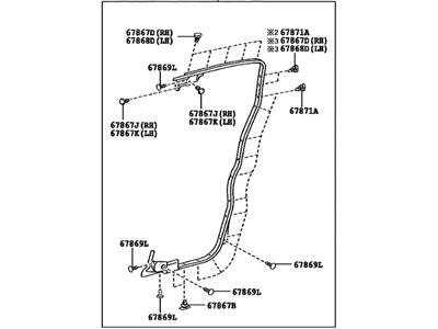 Toyota 67872-35071 Weatherstrip, Access Panel, LH