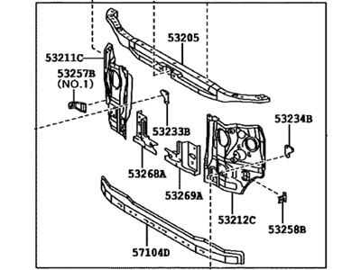 2009 Toyota FJ Cruiser Radiator Support - 53201-35231