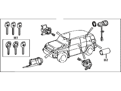 Toyota FJ Cruiser Door Lock Cylinder - 69005-35A60