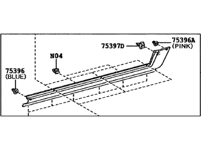 Toyota 75805-35120 Moulding, Rocker Panel, RH