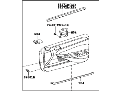 Toyota 67620-AA420-B0 Board Sub-Assy, Front Door Trim, LH