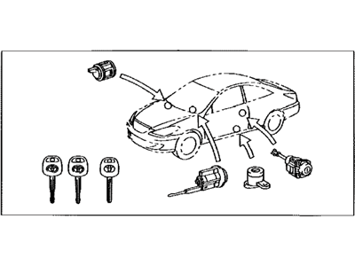 Toyota 69005-AA010 Cylinder Set, Lock