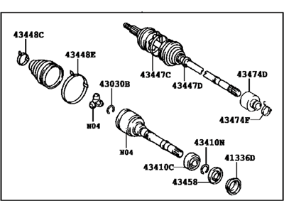 2008 Toyota Solara Axle Shaft - 43410-06460