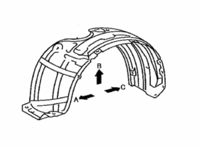 Toyota 53876-AA020 Liner, Front Fender, LH