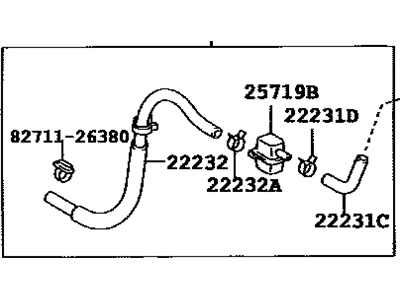 Toyota 22231-28090 Hose, Throttle Body