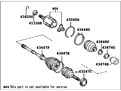 Toyota 43420-06490 Shaft Assembly, Front Cv Axle, Left