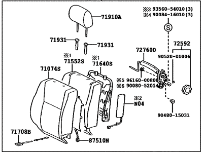 Toyota 71440-AA170-E0 Back Assembly, Front Seat, LH