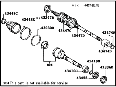 Toyota Solara Axle Shaft - 43410-06480