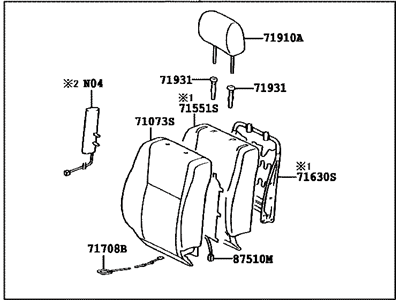 Toyota 71430-AA400-E0 Back Assembly, Front Seat, RH