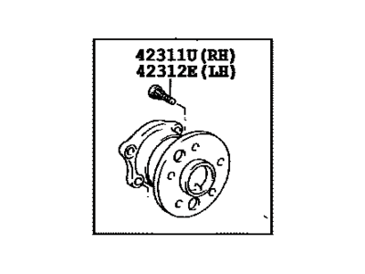 Toyota 42450-06021 Rear Axle Bearing And Hub Assembly, Right