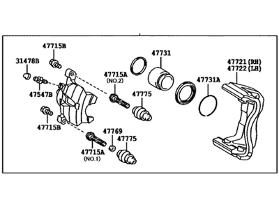 Toyota 47730-06080 Cylinder Assy, Front Disc Brake, RH