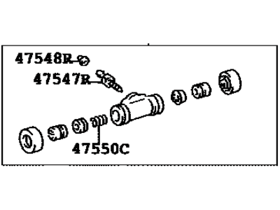 Toyota 47570-06050 Cylinder Assembly, Rear Wheel Brake