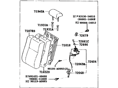 Toyota 71490-AA180-B0 Back Assembly, Rear Seat, LH