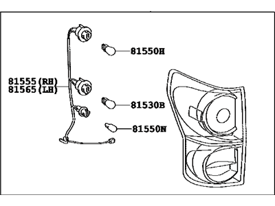 Toyota 81550-0C070 Lamp Assy, Rear Combination, RH