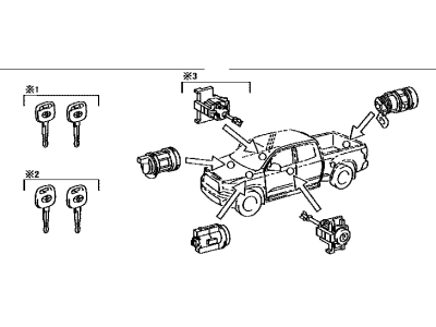 2015 Toyota Tundra Door Lock Cylinder - 69005-0C230