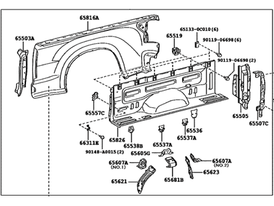 Toyota 65500-0C140 Panel Assembly, Rear Body