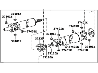 Toyota 37100-0C180 Propelle Shaft Assembly W/Center Bearing