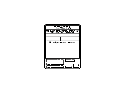 Toyota 11298-38561 Label, Emission Control Information