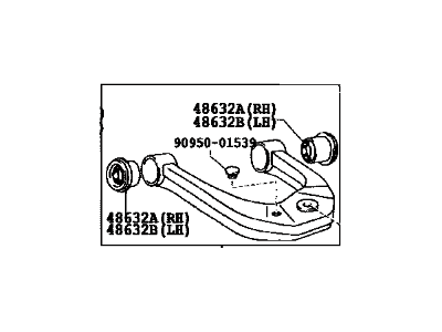 Toyota 48630-34010 Front Suspension Upper Control Arm Assembly Left