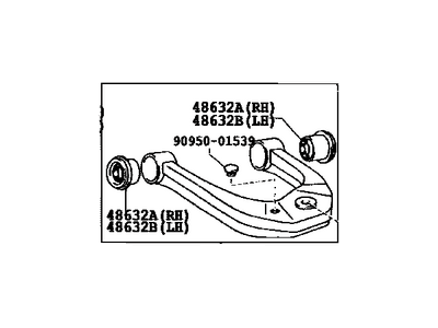 Toyota 48610-34010 Front Suspension Upper Control Arm Assembly Right