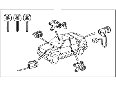 2004 Toyota Sequoia Door Lock Cylinder - 69005-0C020