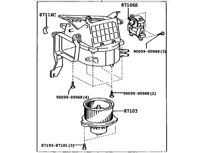 2002 Toyota Sequoia Blower Motor - 87130-0C020