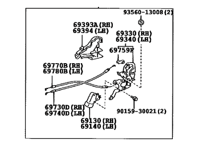 2002 Toyota Sequoia Door Lock - 69060-0C010