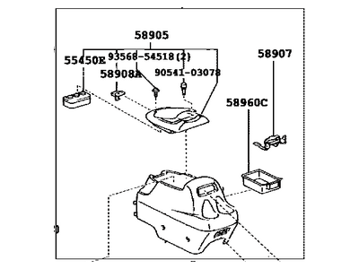 Toyota Sequoia Center Console Base - 58910-0C010-E1